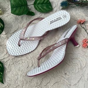 Vintage Y2K Pink Iridescent Sequined Kitten Heels